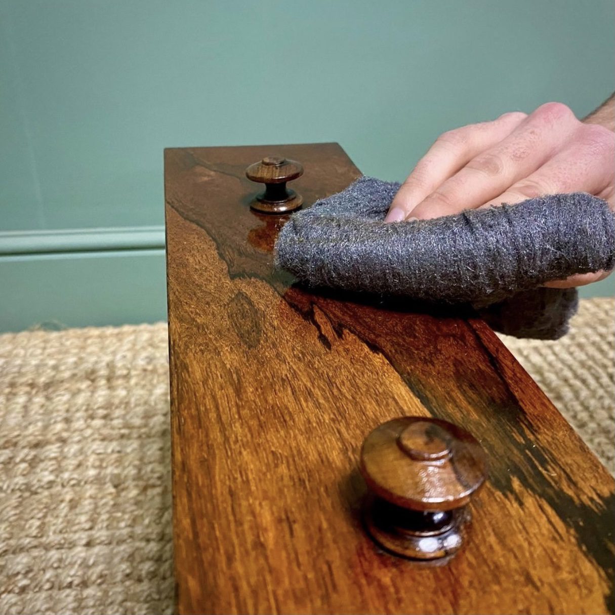 Steel Wirewool on wood