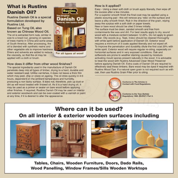 Rustins Danish Oil info