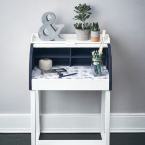 Oxford Navy and Pure Chalk Painted Toile Desk